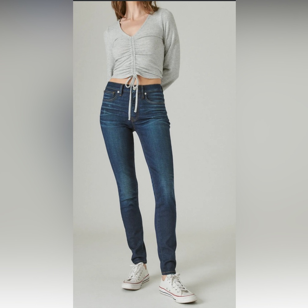 Lucky Brand  Bridgette Skinny High Rise Dark Blue Jeans